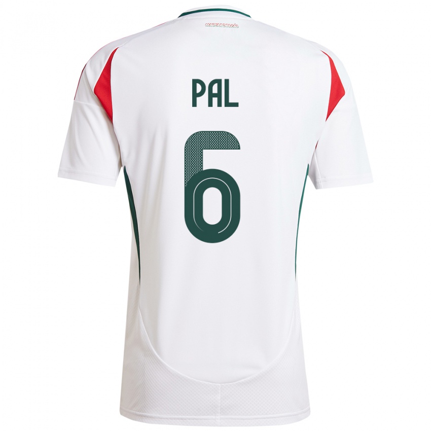 Hombre Camiseta Hungría Barna Pál #6 Blanco 2ª Equipación 24-26 La Camisa Perú