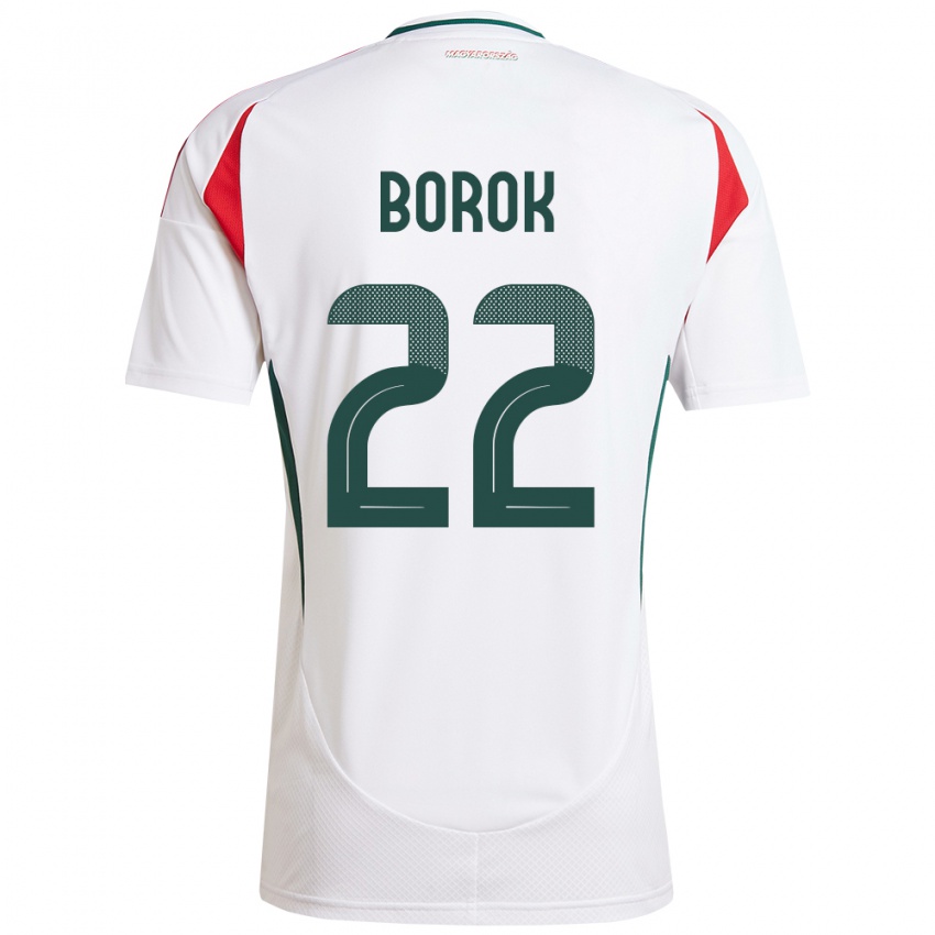 Hombre Camiseta Hungría Dorina Borók #22 Blanco 2ª Equipación 24-26 La Camisa Perú