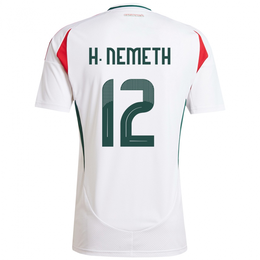 Hombre Camiseta Hungría Hanna Németh #12 Blanco 2ª Equipación 24-26 La Camisa Perú