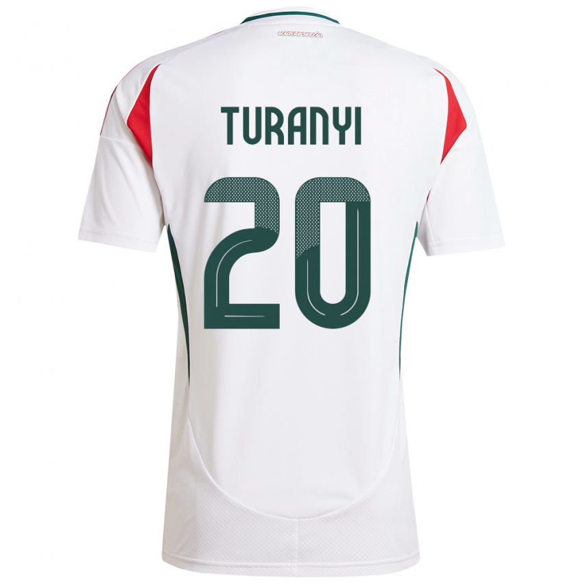 Hombre Camiseta Hungría Lilla Turányi #20 Blanco 2ª Equipación 24-26 La Camisa Perú