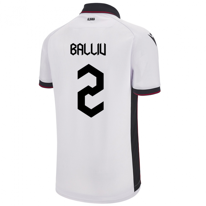 Hombre Camiseta Albania Iván Balliu #2 Blanco 2ª Equipación 24-26 La Camisa Perú