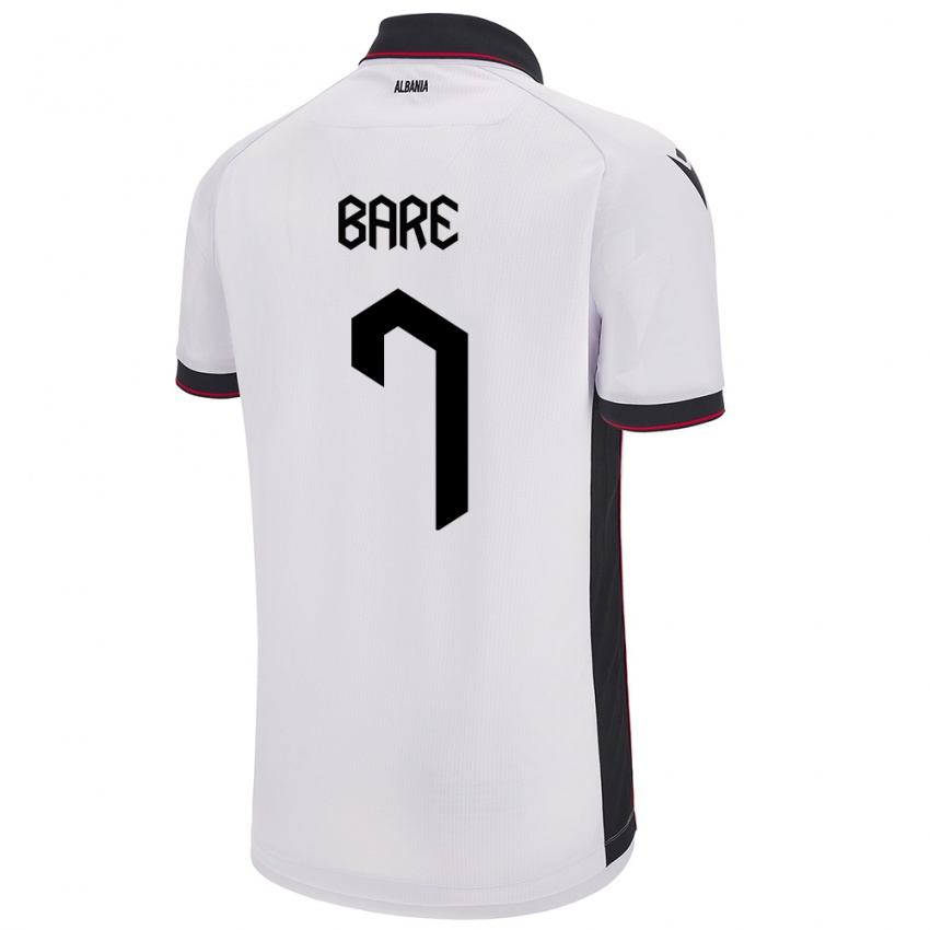 Hombre Camiseta Albania Keidi Bare #7 Blanco 2ª Equipación 24-26 La Camisa Perú