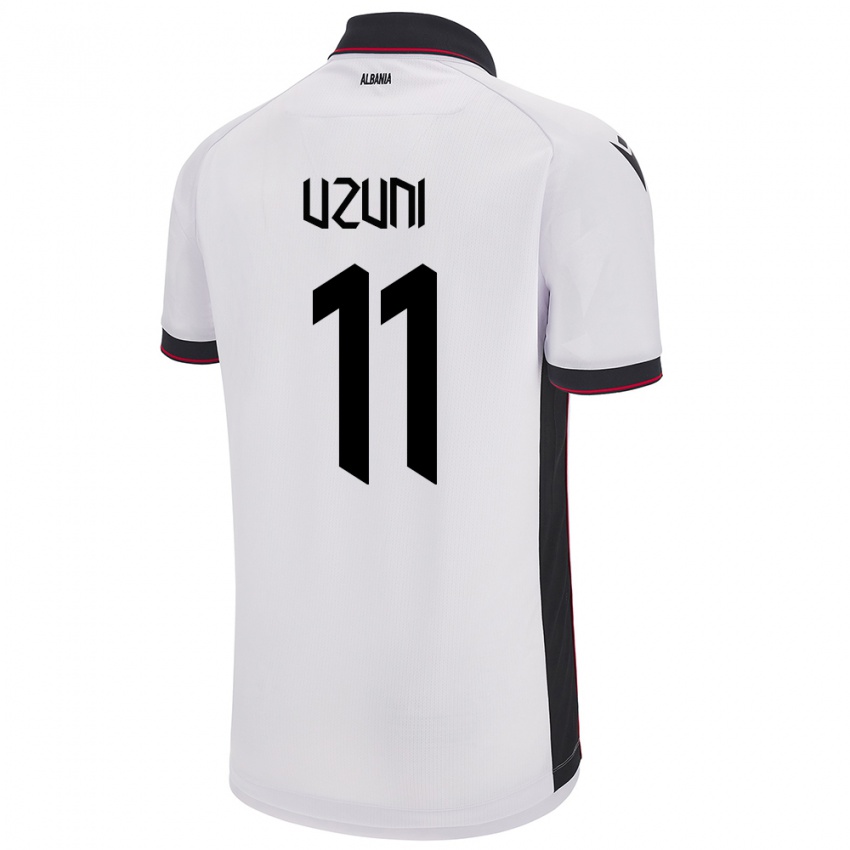 Hombre Camiseta Albania Myrto Uzuni #11 Blanco 2ª Equipación 24-26 La Camisa Perú