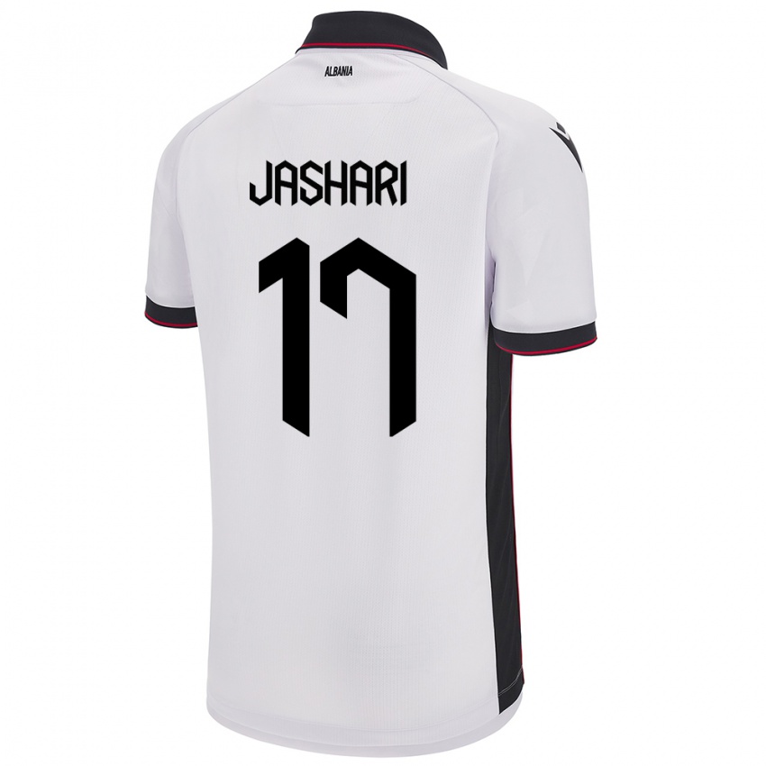 Hombre Camiseta Albania Elion Jashari #17 Blanco 2ª Equipación 24-26 La Camisa Perú