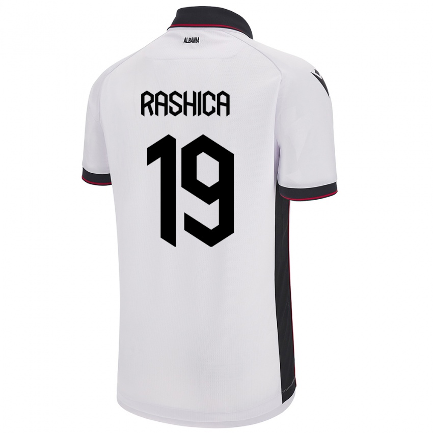 Hombre Camiseta Albania Ermir Rashica #19 Blanco 2ª Equipación 24-26 La Camisa Perú