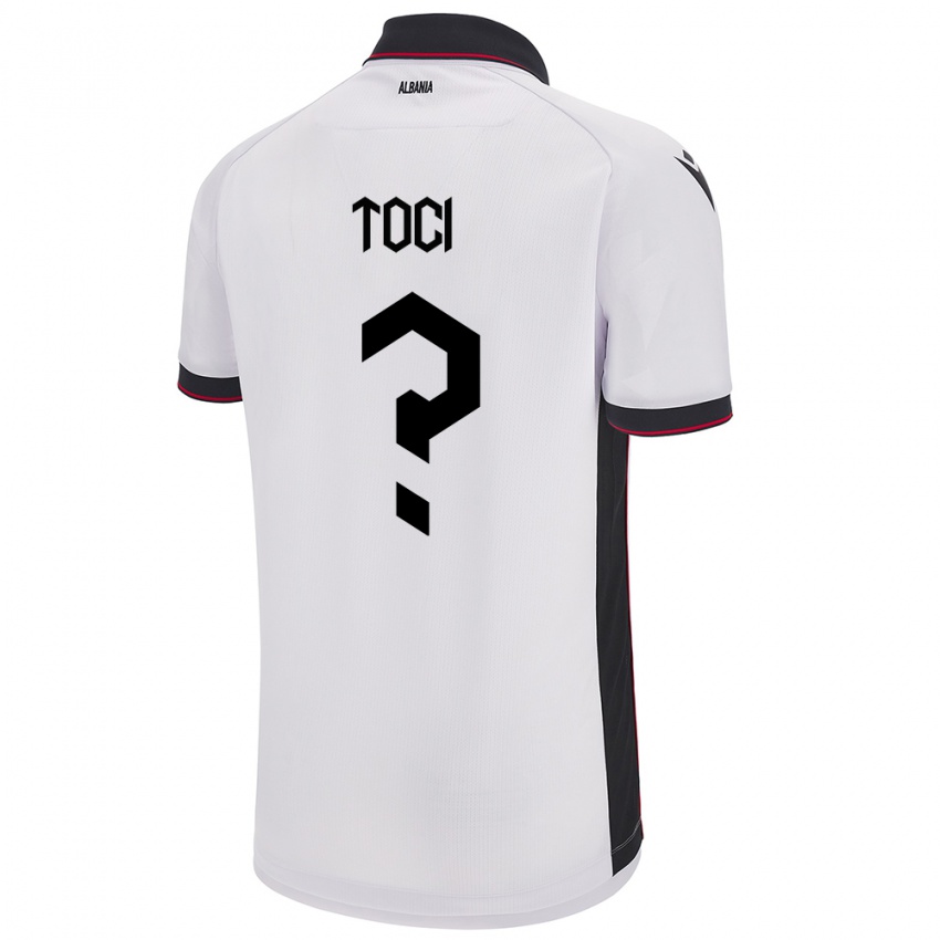 Hombre Camiseta Albania Eljon Toci #0 Blanco 2ª Equipación 24-26 La Camisa Perú