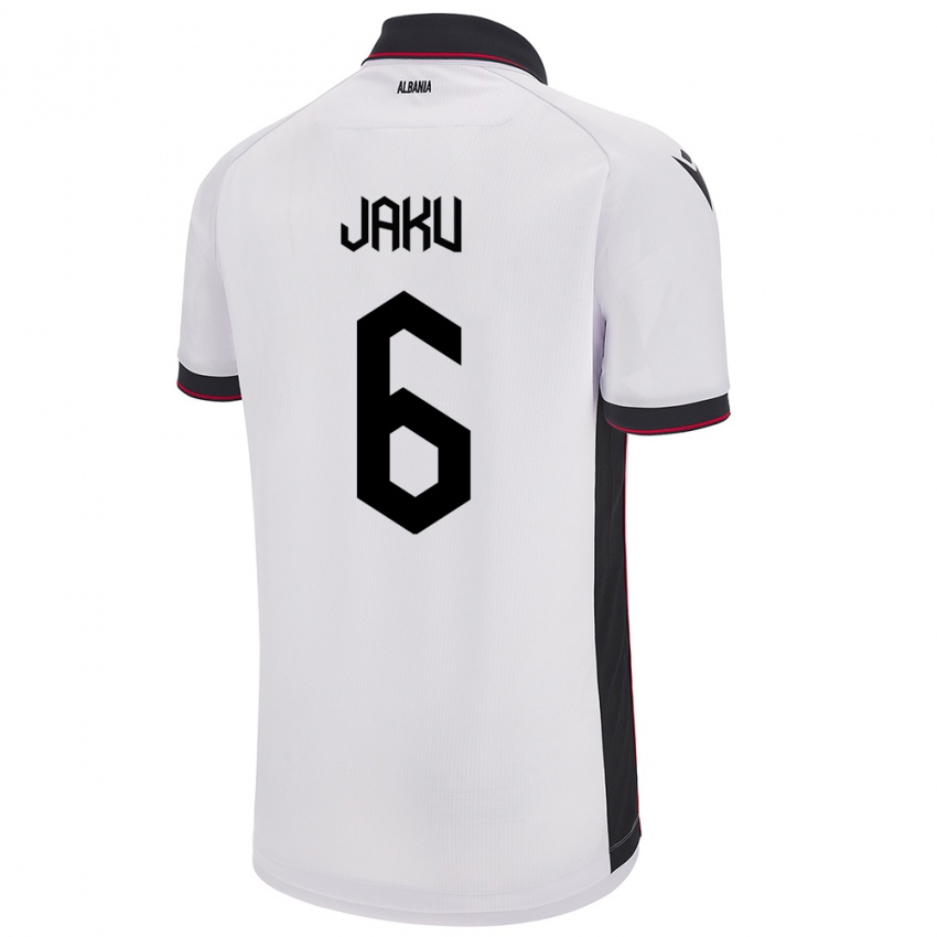 Hombre Camiseta Albania Jordi Jaku #6 Blanco 2ª Equipación 24-26 La Camisa Perú