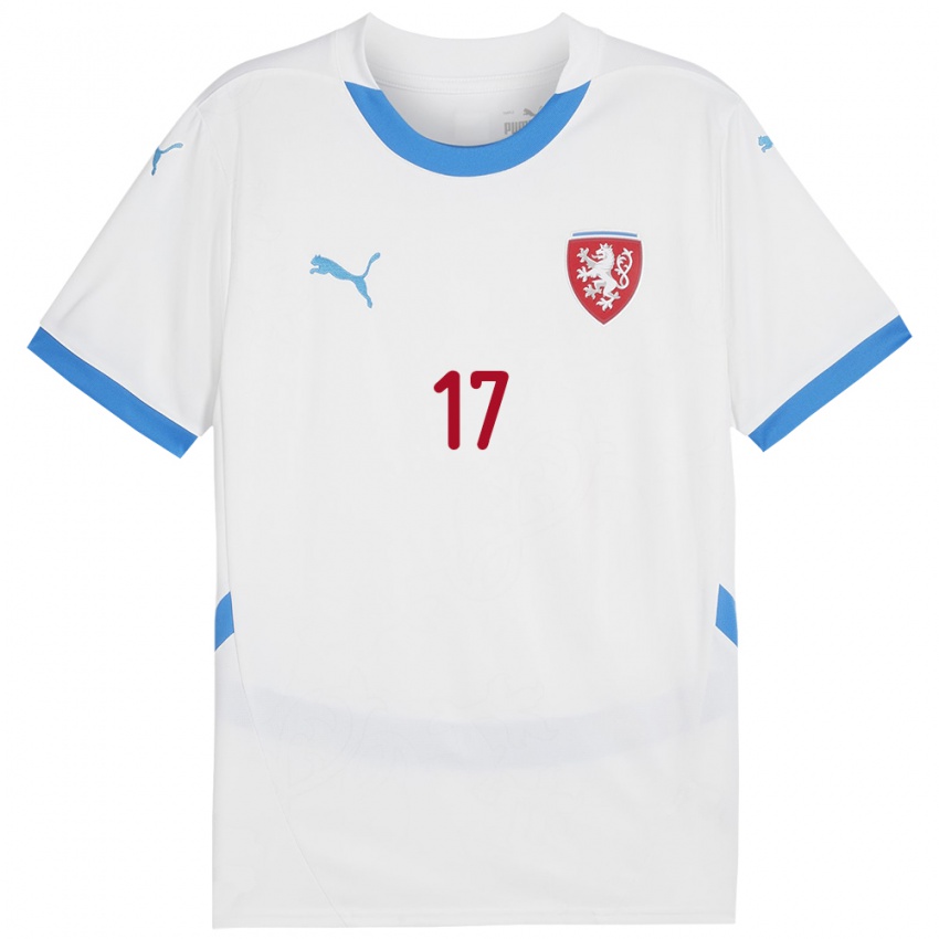 Hombre Camiseta Chequia Milos Pudil #17 Blanco 2ª Equipación 24-26 La Camisa Perú