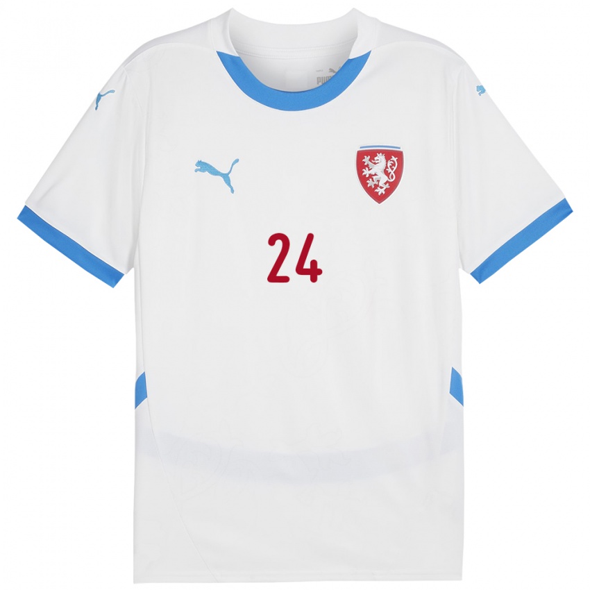 Hombre Camiseta Chequia Tomas Vlcek #24 Blanco 2ª Equipación 24-26 La Camisa Perú