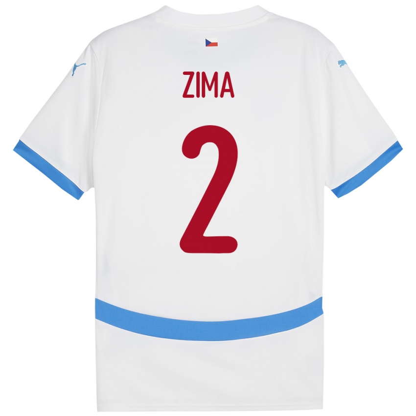 Hombre Camiseta Chequia David Zima #2 Blanco 2ª Equipación 24-26 La Camisa Perú