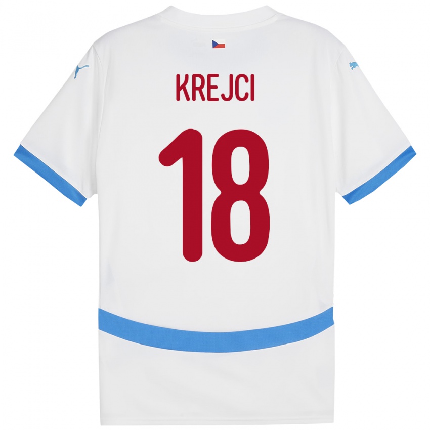 Hombre Camiseta Chequia Ladislav Krejci #18 Blanco 2ª Equipación 24-26 La Camisa Perú