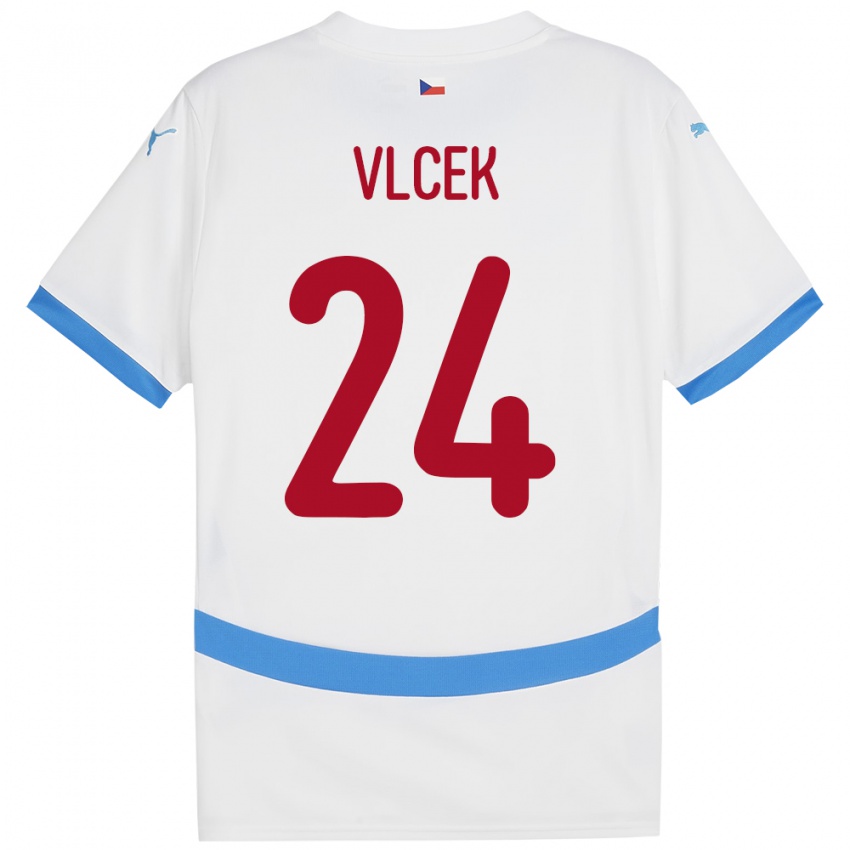 Hombre Camiseta Chequia Tomas Vlcek #24 Blanco 2ª Equipación 24-26 La Camisa Perú