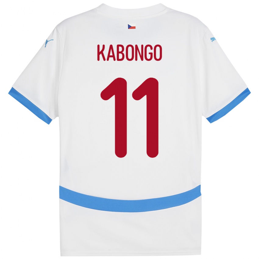 Hombre Camiseta Chequia Christophe Kabongo #11 Blanco 2ª Equipación 24-26 La Camisa Perú