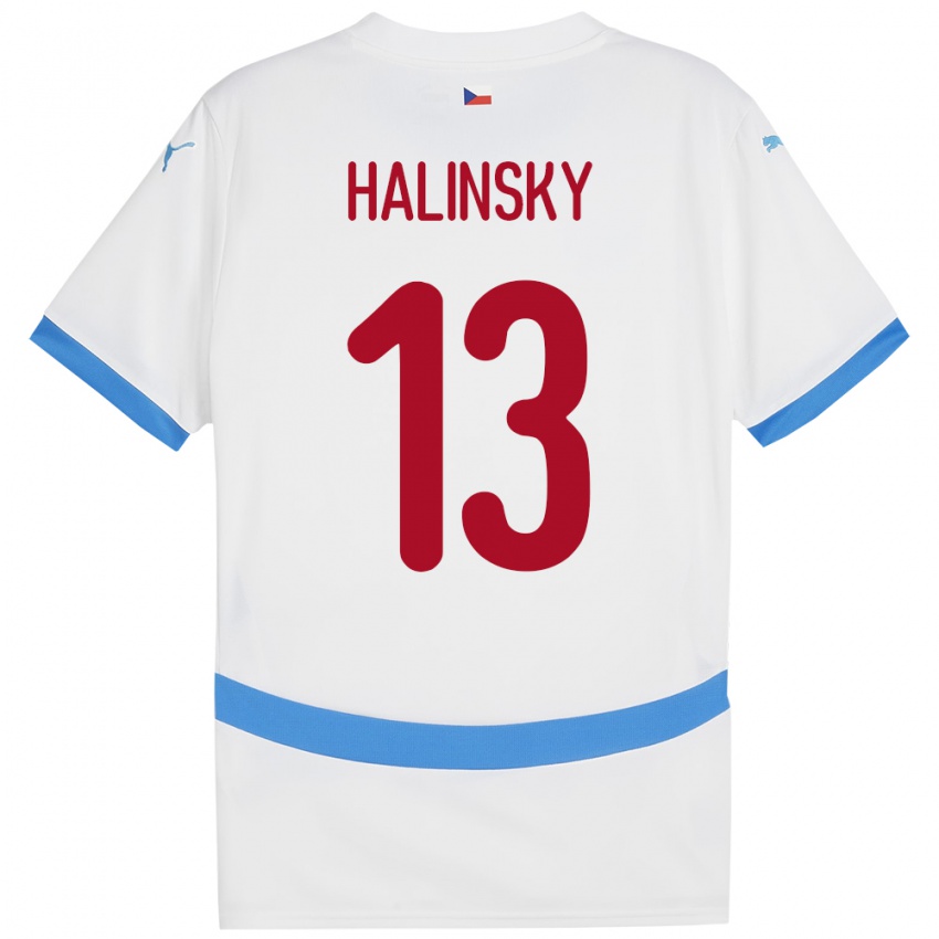 Hombre Camiseta Chequia Denis Halinsky #13 Blanco 2ª Equipación 24-26 La Camisa Perú