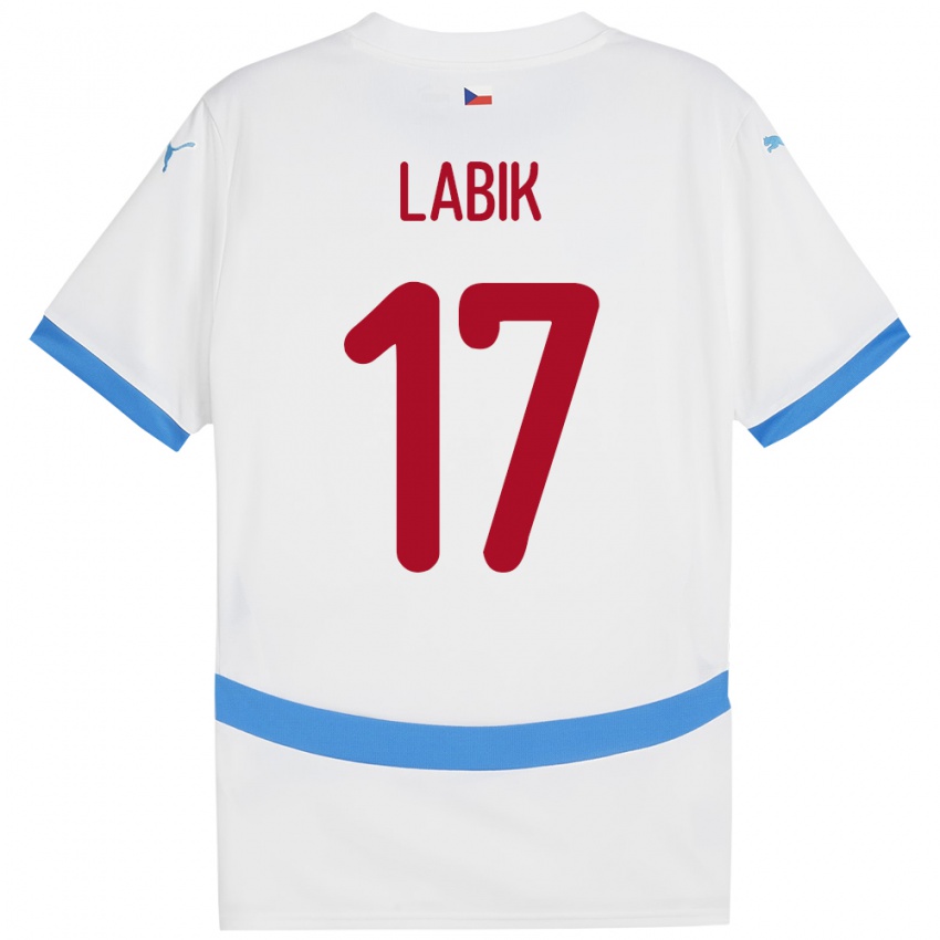 Hombre Camiseta Chequia Albert Labik #17 Blanco 2ª Equipación 24-26 La Camisa Perú