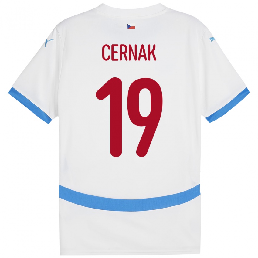 Hombre Camiseta Chequia Michal Cernak #19 Blanco 2ª Equipación 24-26 La Camisa Perú