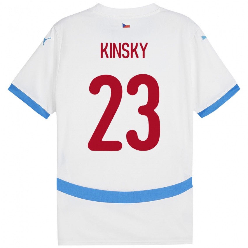 Hombre Camiseta Chequia Antonin Kinsky #23 Blanco 2ª Equipación 24-26 La Camisa Perú