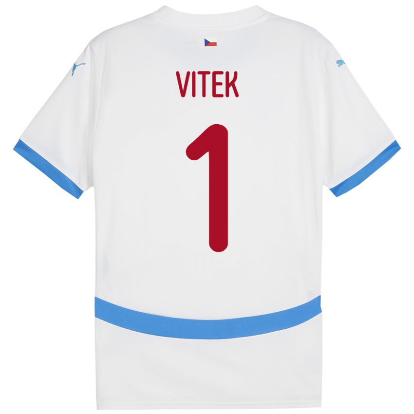 Hombre Camiseta Chequia Radek Vitek #1 Blanco 2ª Equipación 24-26 La Camisa Perú