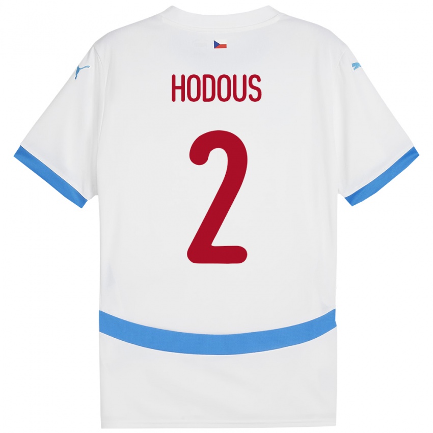 Hombre Camiseta Chequia Petr Hodous #2 Blanco 2ª Equipación 24-26 La Camisa Perú