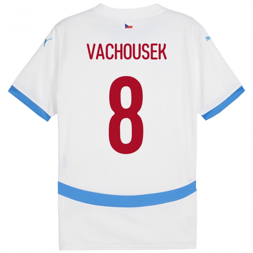 Hombre Camiseta Chequia Tadeas Vachousek #8 Blanco 2ª Equipación 24-26 La Camisa Perú