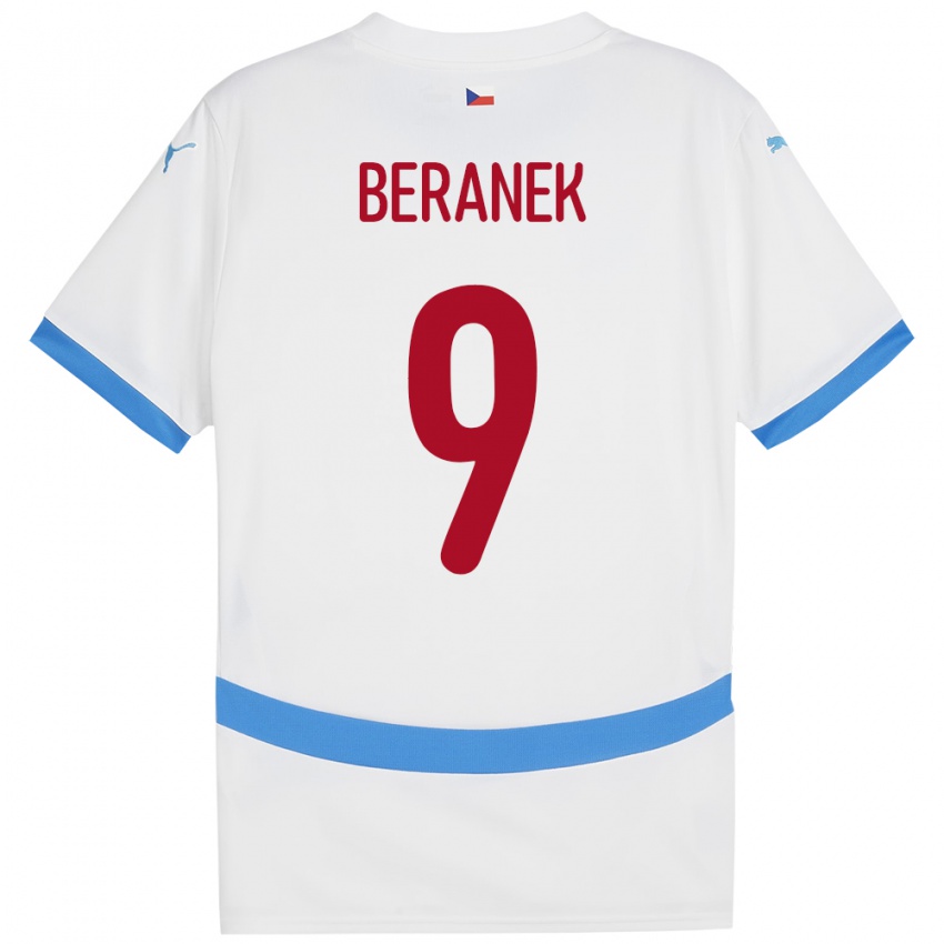 Hombre Camiseta Chequia Marek Beranek #9 Blanco 2ª Equipación 24-26 La Camisa Perú