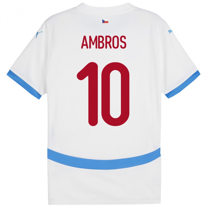 Hombre Camiseta Chequia Lukas Ambros #10 Blanco 2ª Equipación 24-26 La Camisa Perú