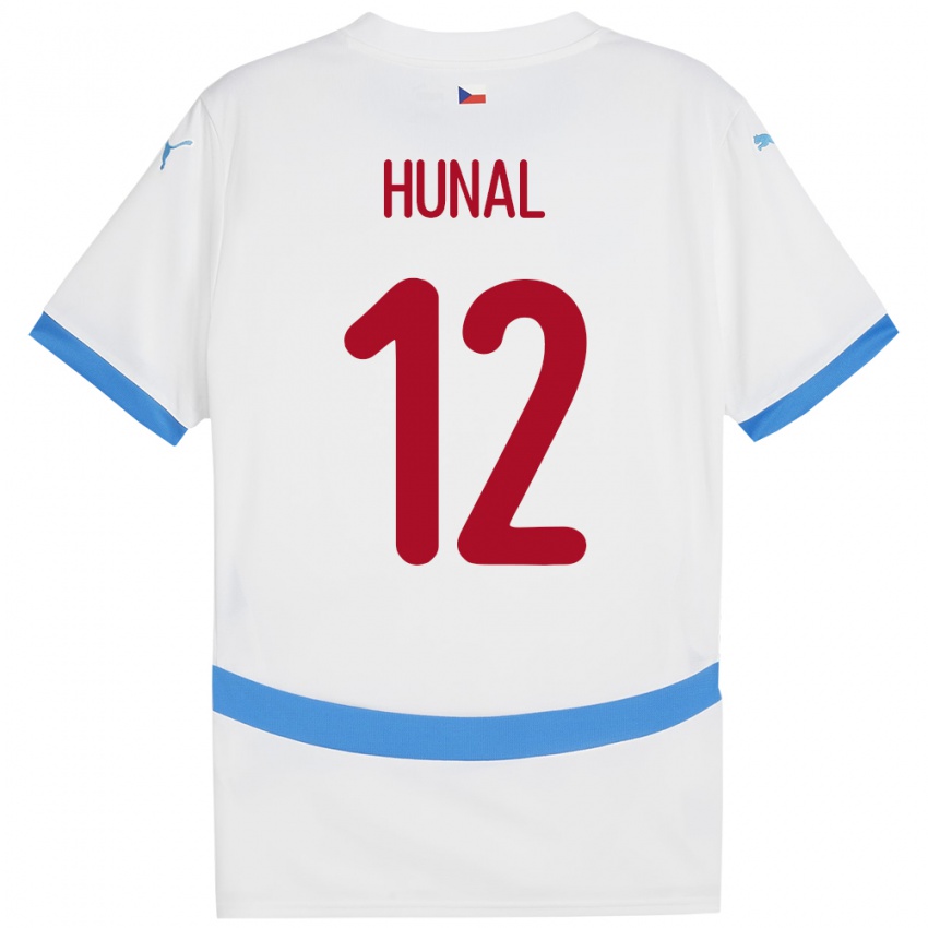 Hombre Camiseta Chequia Eric Hunal #12 Blanco 2ª Equipación 24-26 La Camisa Perú