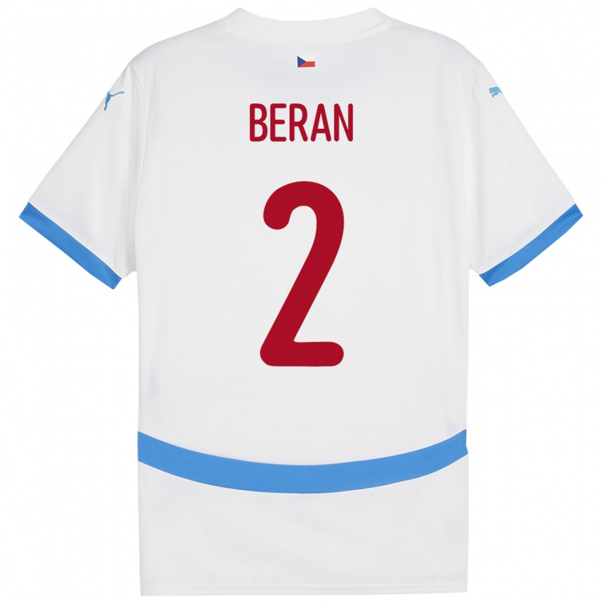 Hombre Camiseta Chequia Stepan Beran #2 Blanco 2ª Equipación 24-26 La Camisa Perú