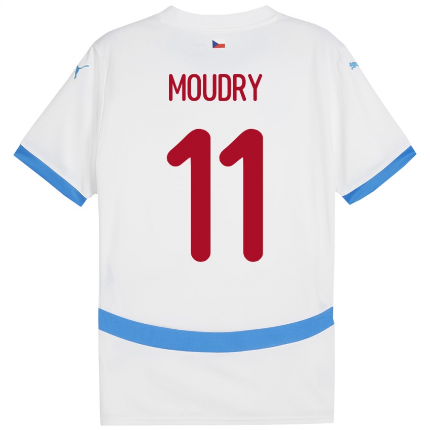 Hombre Camiseta Chequia Lukas Moudry #11 Blanco 2ª Equipación 24-26 La Camisa Perú