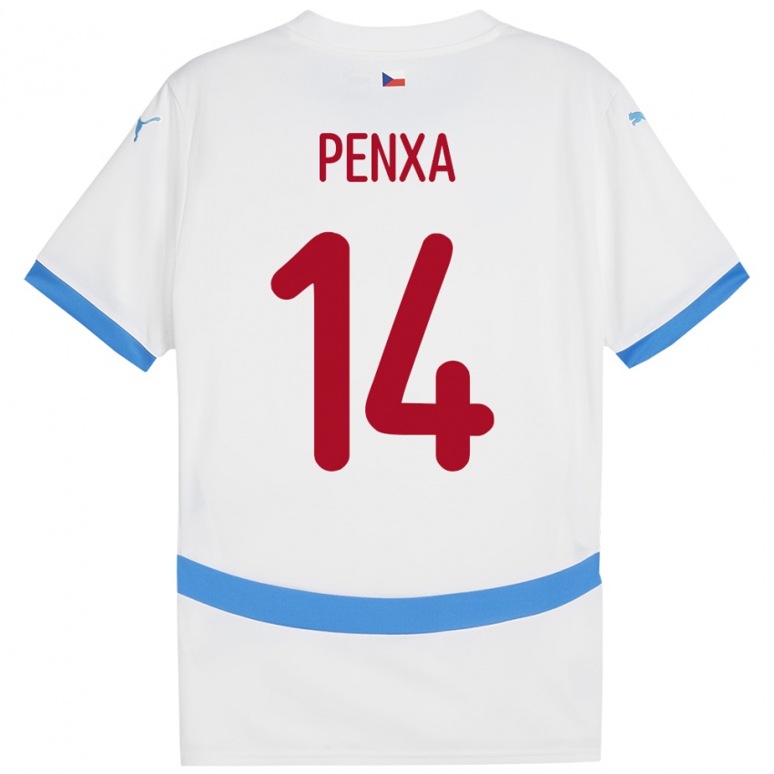 Hombre Camiseta Chequia Ondrej Penxa #14 Blanco 2ª Equipación 24-26 La Camisa Perú