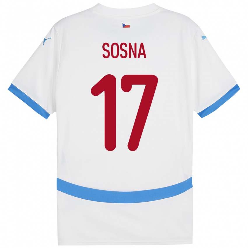 Hombre Camiseta Chequia Adam Sosna #17 Blanco 2ª Equipación 24-26 La Camisa Perú