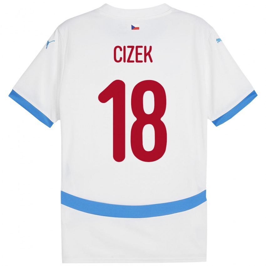 Hombre Camiseta Chequia Krystof Cizek #18 Blanco 2ª Equipación 24-26 La Camisa Perú