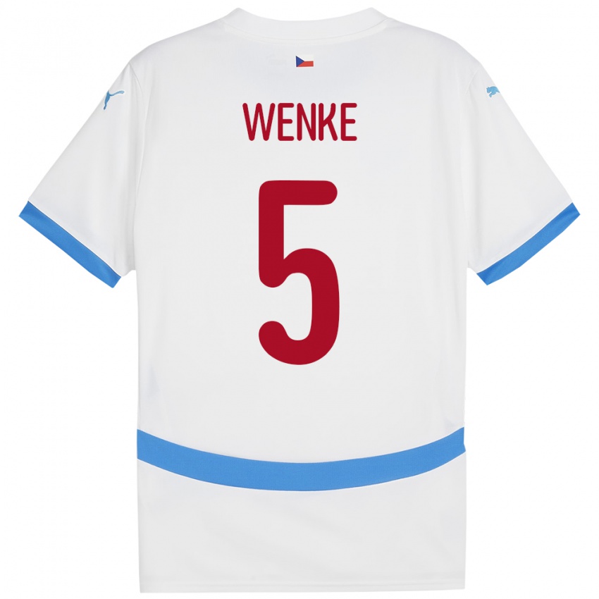 Hombre Camiseta Chequia Eduard Wenke #5 Blanco 2ª Equipación 24-26 La Camisa Perú