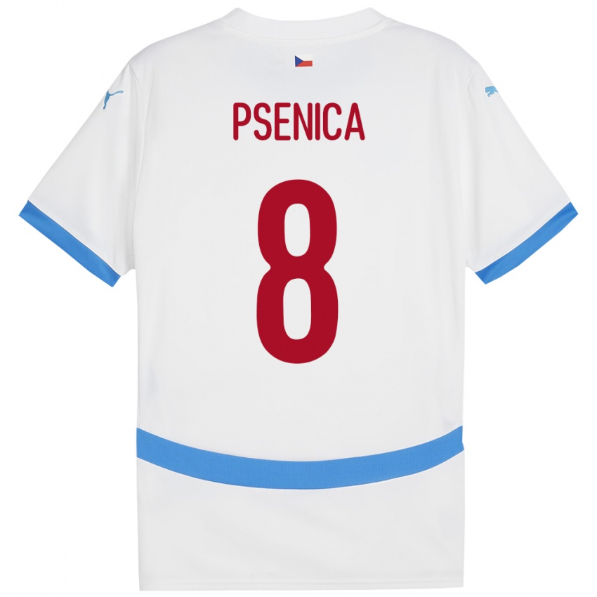 Hombre Camiseta Chequia Jiri Psenica #8 Blanco 2ª Equipación 24-26 La Camisa Perú