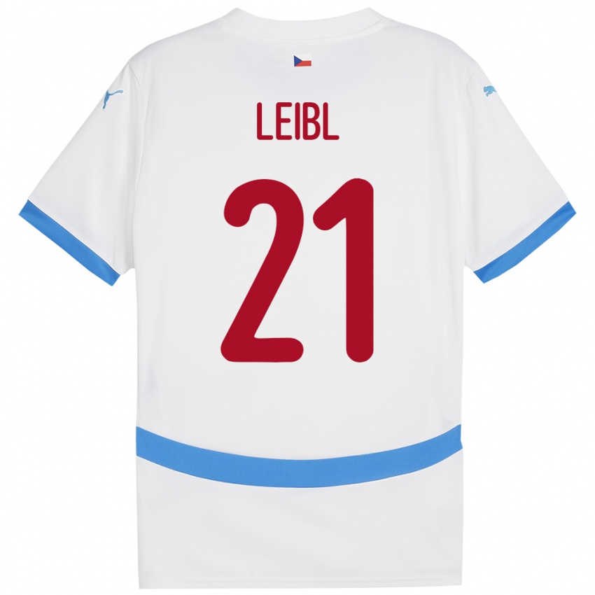 Hombre Camiseta Chequia Adam Leibl #21 Blanco 2ª Equipación 24-26 La Camisa Perú