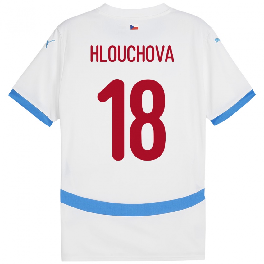 Hombre Camiseta Chequia Radka Hlouchová #18 Blanco 2ª Equipación 24-26 La Camisa Perú