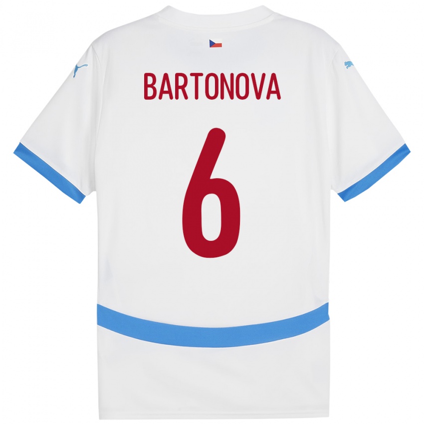 Hombre Camiseta Chequia Eva Bartoňová #6 Blanco 2ª Equipación 24-26 La Camisa Perú