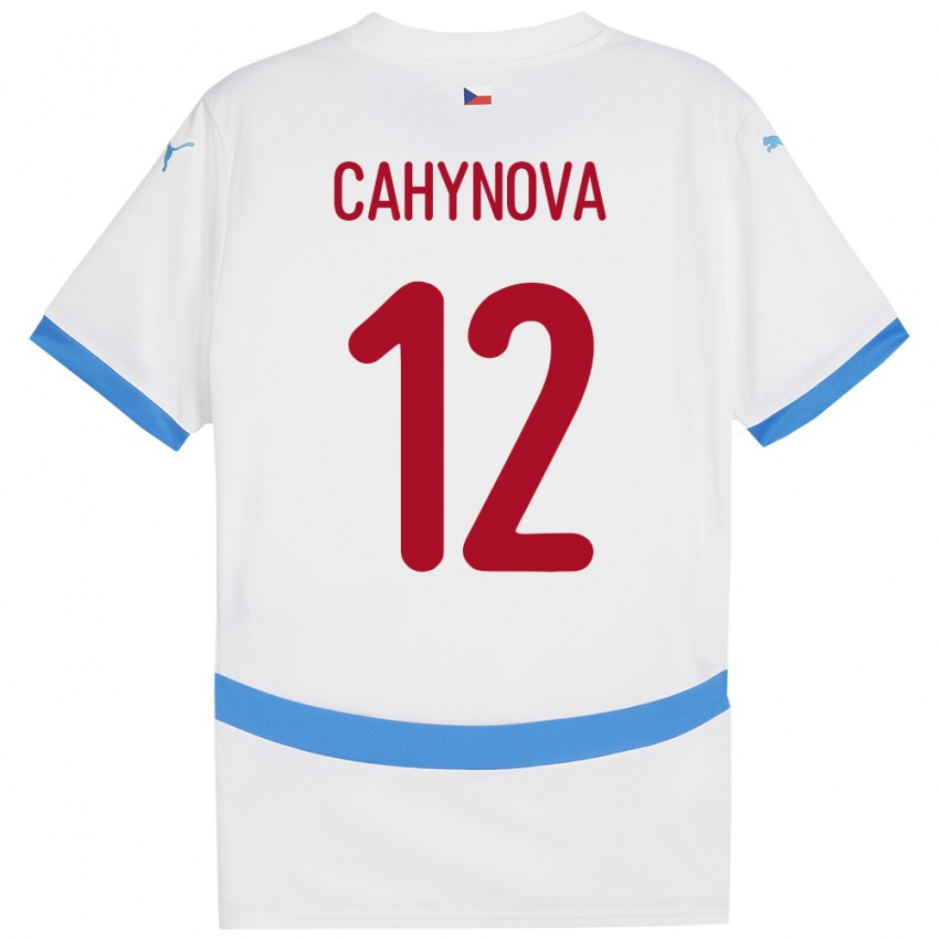 Hombre Camiseta Chequia Klára Cahynová #12 Blanco 2ª Equipación 24-26 La Camisa Perú