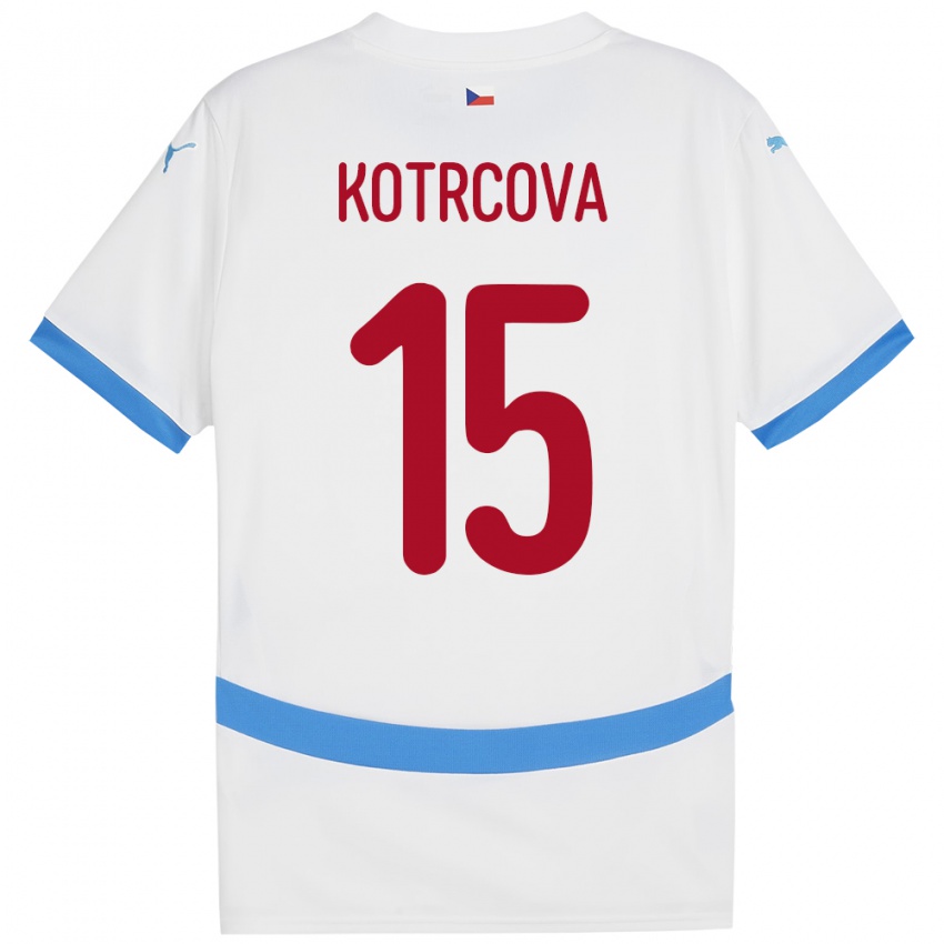 Hombre Camiseta Chequia Kateřina Kotrčová #15 Blanco 2ª Equipación 24-26 La Camisa Perú