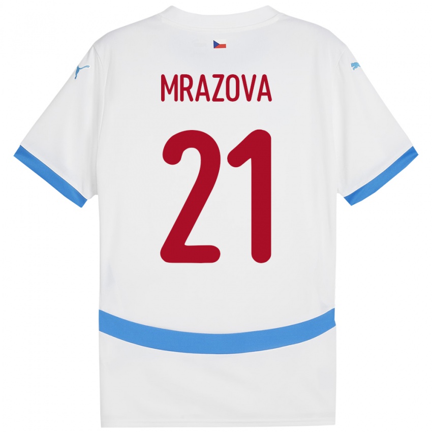 Hombre Camiseta Chequia Miroslava Mrázová #21 Blanco 2ª Equipación 24-26 La Camisa Perú