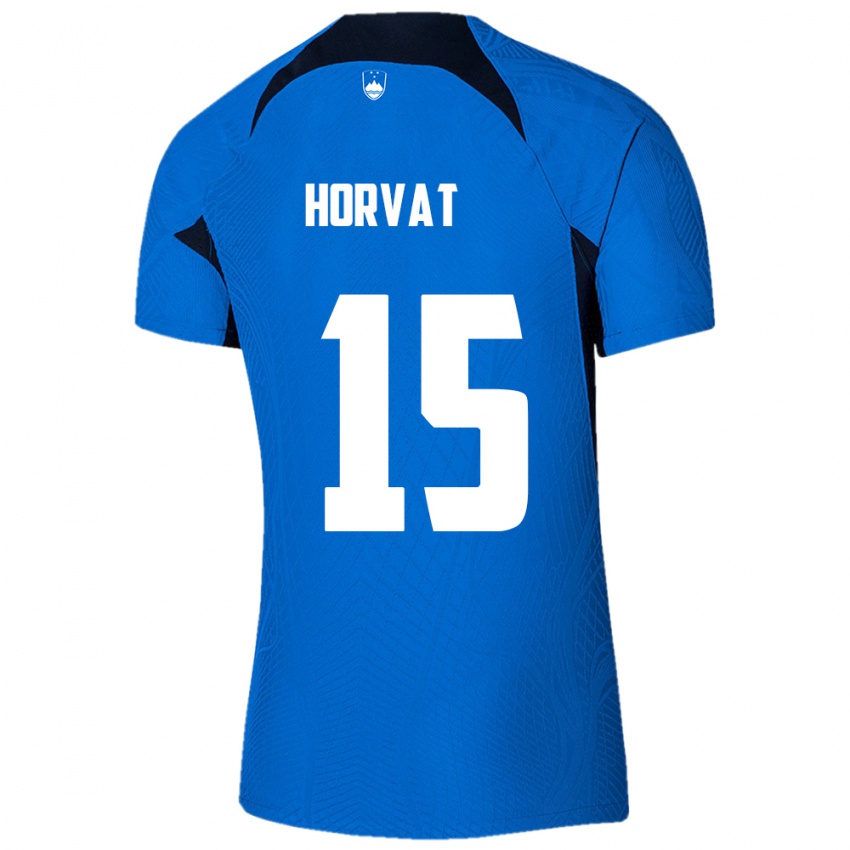 Hombre Camiseta Eslovenia Tomi Horvat #15 Azul 2ª Equipación 24-26 La Camisa Perú