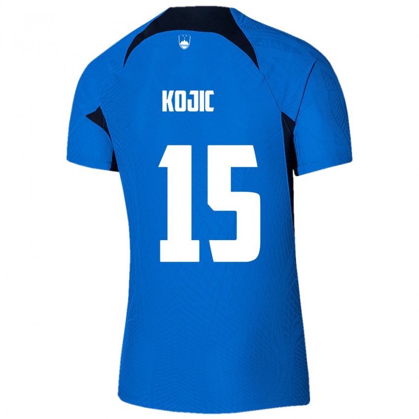 Hombre Camiseta Eslovenia Dino Kojic #15 Azul 2ª Equipación 24-26 La Camisa Perú