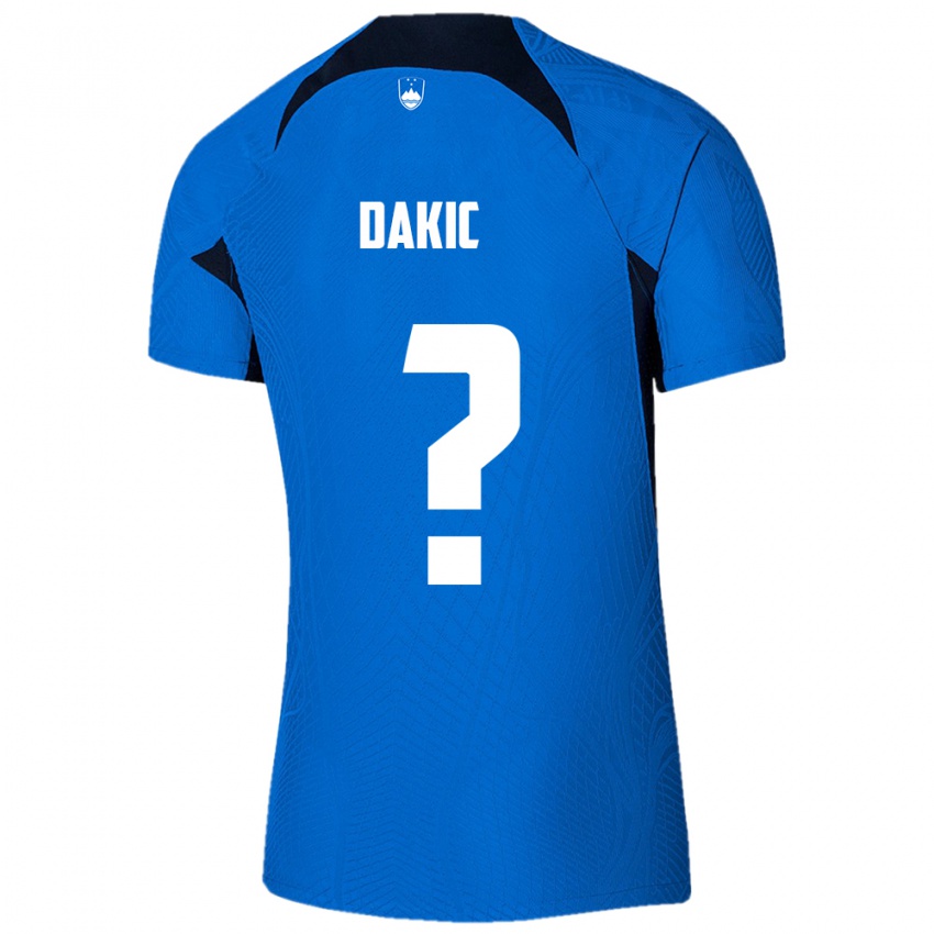 Hombre Camiseta Eslovenia Luka Dakic #0 Azul 2ª Equipación 24-26 La Camisa Perú