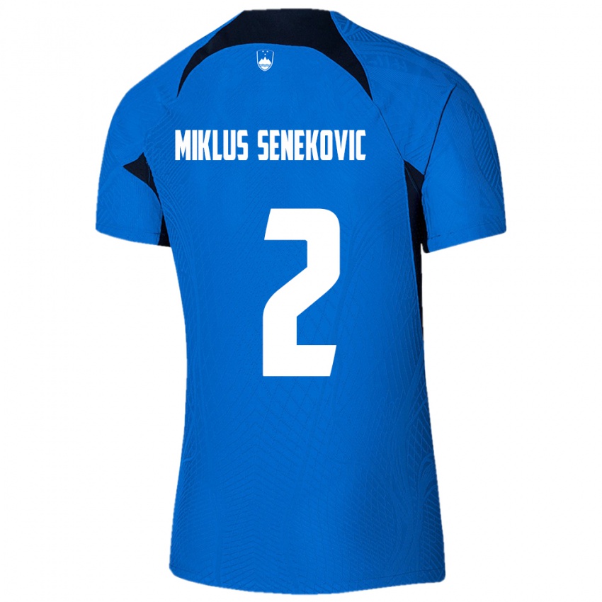 Hombre Camiseta Eslovenia Gal Miklus Senekovic #2 Azul 2ª Equipación 24-26 La Camisa Perú