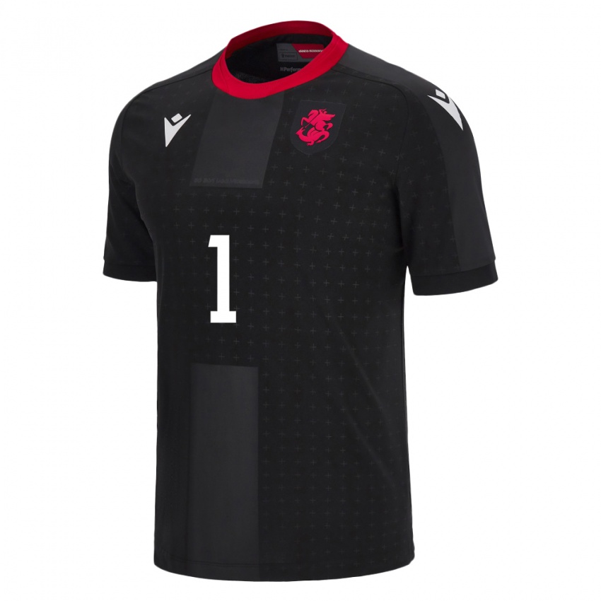 Hombre Camiseta Georgia Eka Tabagari #1 Negro 2ª Equipación 24-26 La Camisa Perú