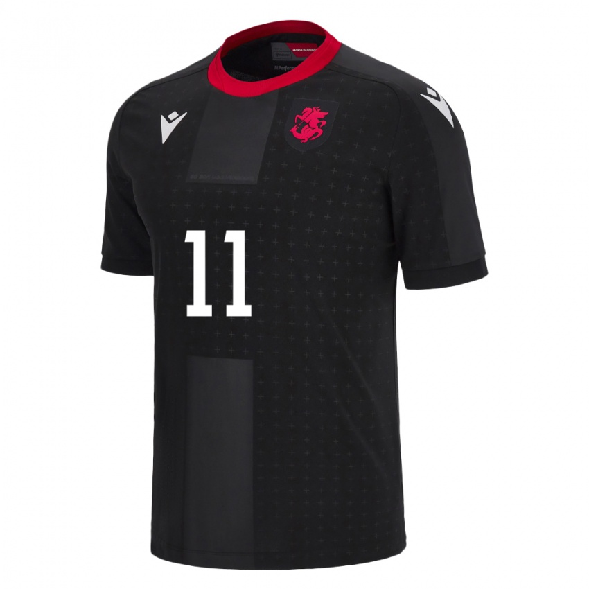 Hombre Camiseta Georgia Jaduli Iobashvili #11 Negro 2ª Equipación 24-26 La Camisa Perú