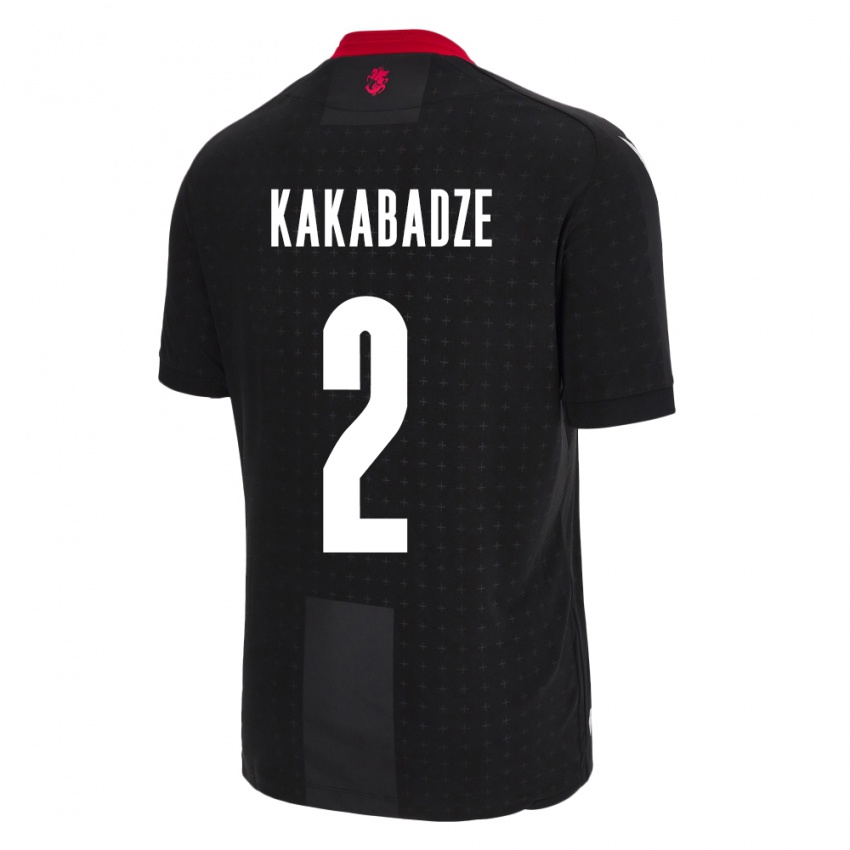 Hombre Camiseta Georgia Otar Kakabadze #2 Negro 2ª Equipación 24-26 La Camisa Perú