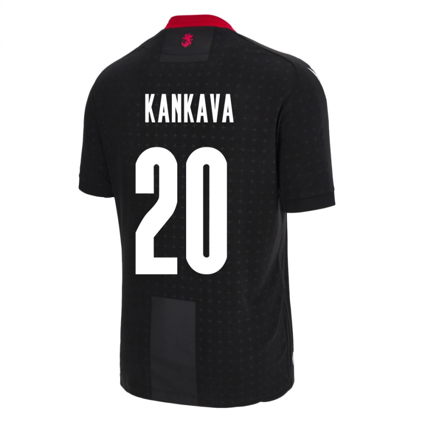 Hombre Camiseta Georgia Jaba Kankava #20 Negro 2ª Equipación 24-26 La Camisa Perú