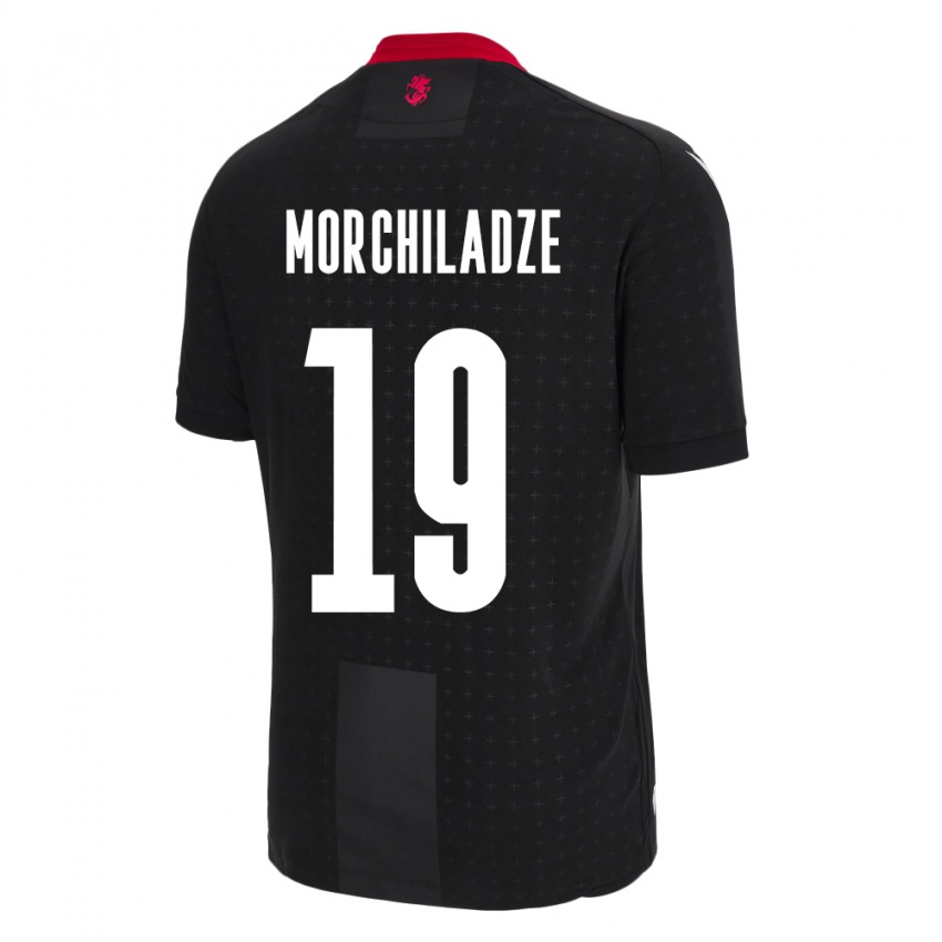 Hombre Camiseta Georgia Tornike Morchiladze #19 Negro 2ª Equipación 24-26 La Camisa Perú