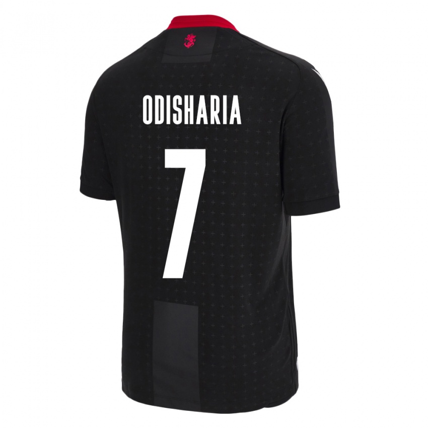 Hombre Camiseta Georgia Lasha Odisharia #7 Negro 2ª Equipación 24-26 La Camisa Perú